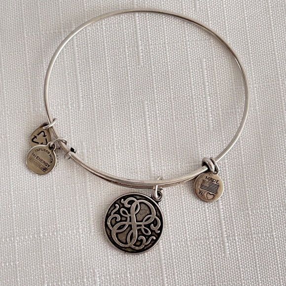 Alex And Ani Silver Tone Path Of Life Token Charm Expandable Wire Bracelet - Picture 2 of 5